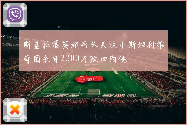 斯基拉曝英超两队关注小斯坦科维奇国米可2300万欧回购他